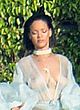 Rihanna naked pics - visible boobs in see-thru robe