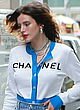Bella Thorne walking in see-thru chanel top pics