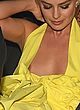 Margot Robbie braless, boob slip in car pics