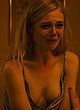 Elle Fanning cleavage and nip slip, movie pics