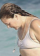 Drew Barrymore wet and see-thru top at beach pics