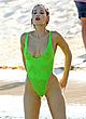 Joy Corrigan naked pics - see-thru green swimsuit