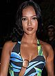 Karrueche Tran braless in a tiny cut-out gown pics