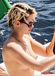 Kristen Stewart topless, showing tits on yacht pics
