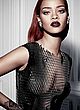 Rihanna naked pics - posing in mesh top for dior