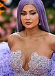 Kylie Jenner see-thru sexy purple dress pics
