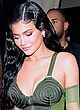 Kylie Jenner busty in a tight green dress pics