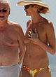 Elle Macpherson naked pics - topless with her husband