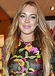 Lindsay Lohan naked pics - see-through floral dress