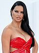 Adriana Lima busty & leggy in hot red dress pics