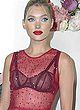 Elsa Hosk naked pics - see through bra, red dress