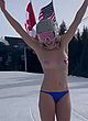 Chelsea Handler topless skiing with pasties pics