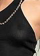 Bella Hadid visible tits, black sheer top pics