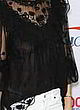 Katie Holmes braless in sheer black top pics
