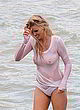 Lara Stone naked pics - visible boobs in wet top