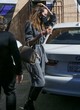 Angelina Jolie wore a gray long cardigan coat pics