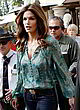 Cindy Crawford out in sheer blouse pics