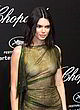 Kendall Jenner naked pics - sheer to tits in golden dress