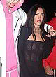 Megan Fox night out in sheer black top pics