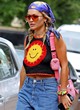 Rita Ora wears a crochet crop top pics