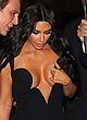 Kim Kardashian naked pics - areola slip in black dress