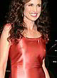 Andie MacDowell visible breasts in red dress pics