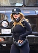 Rita Ora wore black tight workout gear pics