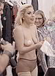 Lady Gaga shows breasts on the set pics