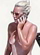 Lady Gaga talking on phone and topless pics