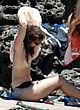 Keira Knightley flashing her small tits, beach pics