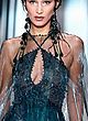 Bella Hadid visible boobs on the catwalk pics