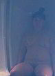 Emma Broome sitting fully nude in sauna pics