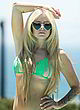Avril Lavigne green neon bikini, nip slip pics