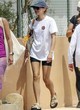 Emma Watson naked pics - t-shirt and tight black shorts