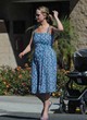 Jennifer Lawrence sexy in blue maxi dress pics