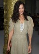 Katie Holmes wore long beige dress at pfw pics