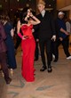 Megan Fox dressed in a red satin dress pics