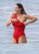 Katharine McPhee models a red swimsuit pics