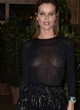 Eva Herzigova naked pics - braless in sheer gown