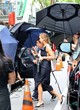 Jennifer Lawrence on set in sexy black dress pics