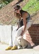 Kaia Gerber takes her dogs for a walk pics