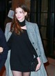 Anne Hathaway wows in mini dress and coat pics