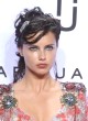 Adriana Lima naked pics - visible tits in red dress