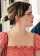 Emma Watson shopping in chic red dress pics