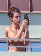 Elisabetta Canalis naked pics - topless on a balcony in miami
