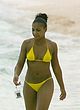 Ashanti paparazzi yellow bikini shots pics