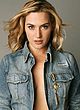 Kate Winslet without bra under jeans jacket pics