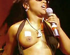 Lil Kim exposes tits in public nude clips
