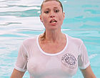 Leslie Easterbrook flashes huge tits in wet shirt clips