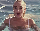 Lindsay Lohan caught in wet lingerie clips